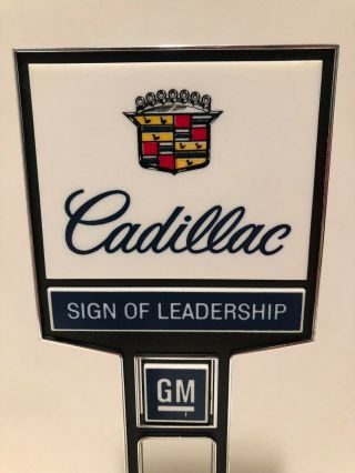 Vintage GM sign,  Cadillac Salesmans desk sign two sided 5