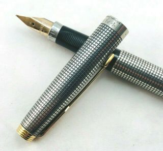 Vintage Parker 75 Sterling Silver Cisele Fountain Pen - 14k Medium Nib