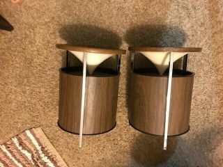 Vintage Pair 2 Mid - Century Zenith Circle Of Sound Stereo Speakers