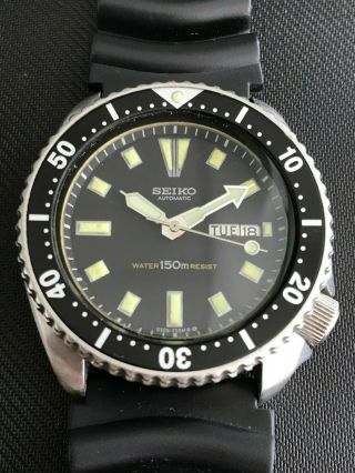 Seiko 6309 - 729a Automatic Men’s Turtle Black Vintage Diver Watch Patina