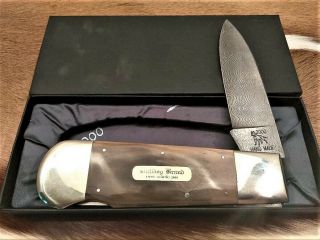 Rare Bulldog Brand Giant Display Knife With Killer Fossil Scales
