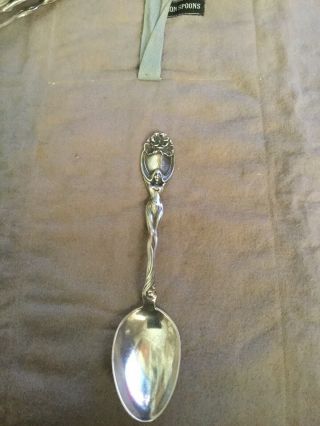 Rare Antique Unger Bros Sterling Silver La Fantaisie Art Nouveau Spoon.  Dtd 1903