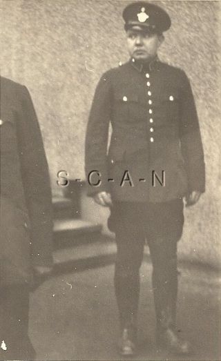 Wwii German Large Rppc - Eagle Hat Badge - Elite Police Officer - 1930s - 40s