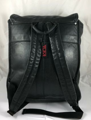 Tumi Vintage Large Leather Backpack Travel Carry On Bag Black Full Leather 2
