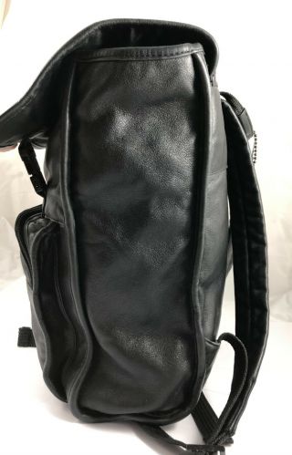 Tumi Vintage Large Leather Backpack Travel Carry On Bag Black Full Leather 3