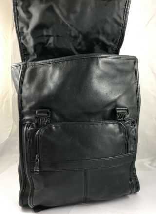 Tumi Vintage Large Leather Backpack Travel Carry On Bag Black Full Leather 5