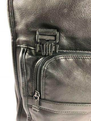 Tumi Vintage Large Leather Backpack Travel Carry On Bag Black Full Leather 8