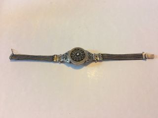 Antique Turkish Ottoman Multi Strand Solid 925 Silver Bracelet