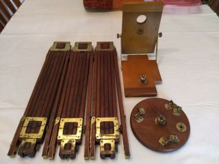 RARE EXTRA LARGE Folmer Graflex Crown 2 Brass Wood Tripod - For Wood Field Camera 2
