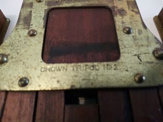 RARE EXTRA LARGE Folmer Graflex Crown 2 Brass Wood Tripod - For Wood Field Camera 4