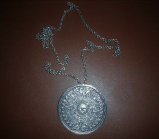 Vintage Maya,  925 Sterling Silver medallion with Maya Calendar 2