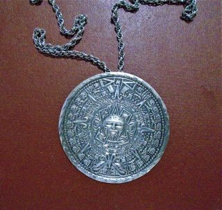 Vintage Maya,  925 Sterling Silver medallion with Maya Calendar 3