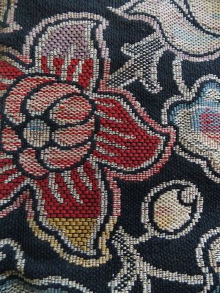 Jemco Art Nouveau floral tapestry purse / Antique 1910s flowers fabric hand bag 3