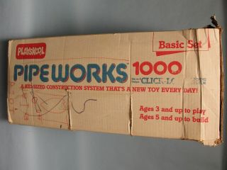 VINTAGE PLAYSKOOL PIPEWORKS 1000 BASIC SET 1980’S NEAR COMPLETE 12