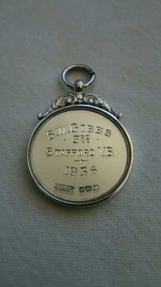 Antique sterling silver pigeon racing medal trophy clock Lyme Regis club,  card 3