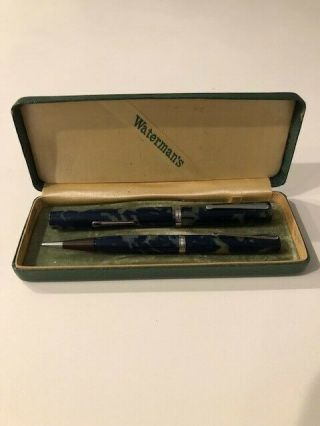 Vintage Waterman Ideal Pen & Pencil Set In Treasure Chest Box