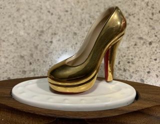 Nora Fleming Gold High Heel Pump Mini Limited Edition Rare