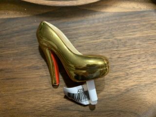 Nora Fleming Gold High Heel Pump Mini Limited Edition Rare 5