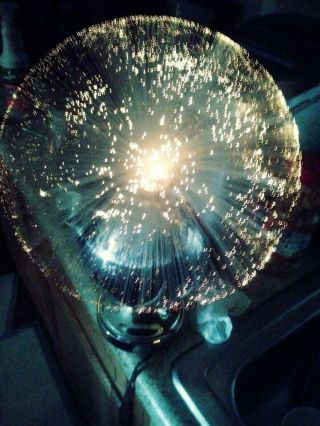 Retro Chrome Fiber Optic Fantasian Lamp Rotating Lamp.  Hard To Find Vintage.