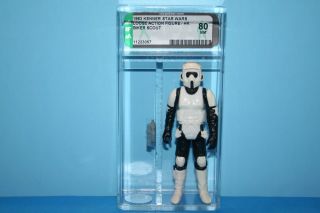 Vintage Star Wars Afa Graded Biker Scout 80 Nm 83 Hk Figures Ls Weapon Kenner Fv