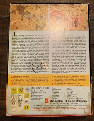 Vintage G.  I.  Anvil of Victory Avalon Hill Board Game - Unpunched 2