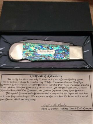 Rare Bulldog Brand Giant Display Knife With Killer Abalone