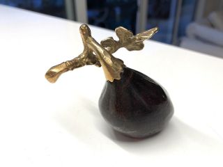 Daum France Rare Fruit « Fig » Bronze & Pate de Verre 2