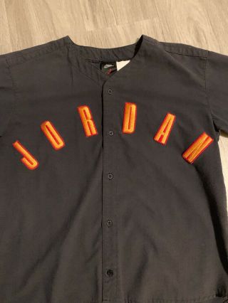 Vintage Nike 90s Air Jordan Baseball Button Up Black Jersey Small T Shirt 3