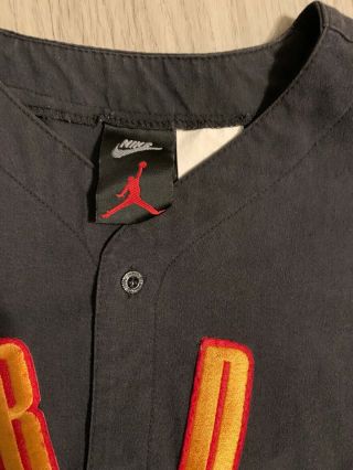 Vintage Nike 90s Air Jordan Baseball Button Up Black Jersey Small T Shirt 4