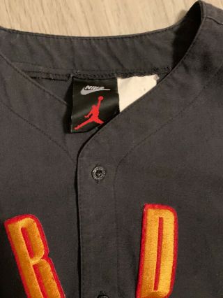 Vintage Nike 90s Air Jordan Baseball Button Up Black Jersey Small T Shirt 7