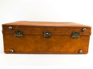 Vintage Retro Tan Leather Hartmann 21” Suitcase Hard Luggage Travel Case 2