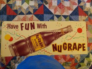 Extremely Rare Nugrape Soda Tin Sign,  1940 