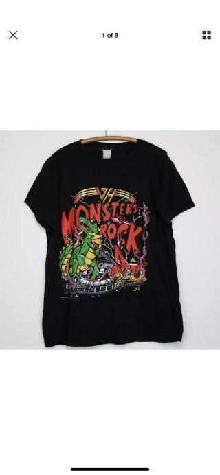 1988 Single Stitch Vintage Usa Van Halen T Shirt Monsters Of Rock Tour Metal