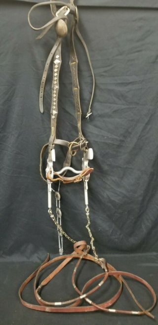 Vintage Ricardo Six Shooter Horse Bridal Bit And Reigns