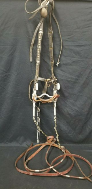 Vintage Ricardo Six Shooter Horse Bridal Bit and Reigns 2