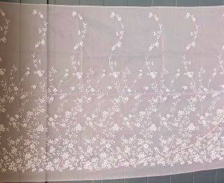 Vintage Sheer Flocked Floral Fabric - Pink on Pink Organza,  3 Yards 3