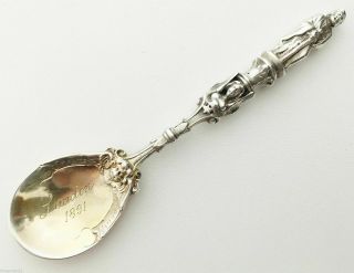 St.  Jacob 1891 London 4.  5 " Sterling Silver Souvenir Demitasse Spoon 05198