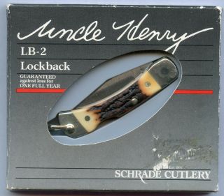 Schrade Usa Vintage Model Lb - 2 Ancle Henry Small Pocket Knife Os.