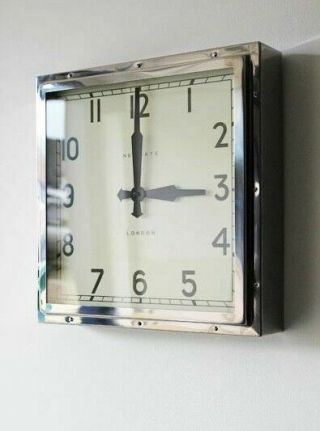 Wall Clock Vintage Retro Mid Century Square Iconic Design Restoration Hardware
