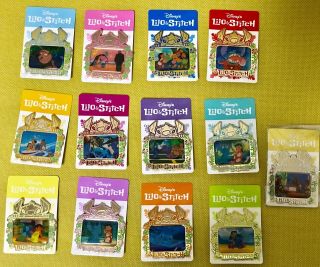 Rare Japan Disney Store Jds Lilo & Stitch Film Premium 13 Pin Full Set Le 1200