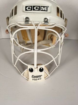 Vintage Cooper Hm 40 Ice Hockey Goalie Face Helmet Mask Cage Shield