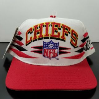 Vintage 90s Kansas City Chiefs Logo Athletic Diamond Script Snapback Hat Nfl