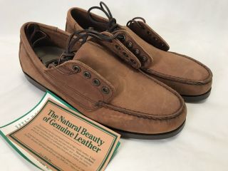 Nos 80’s Or 90’s Vintage L.  L.  Bean Blucher Mocs Brown Leather Shoes Women’s 8.  5