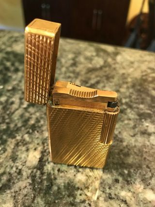 Authentic Vintage St Dupont Lighter Ligne 1,  Line 1 Yellow Gold With Dupont Gas