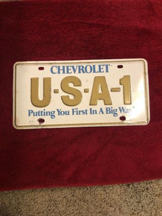 Vintage Chevrolet Usa - 1 License Plate Putting You First In A Big Way