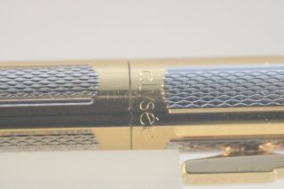 Vintage Elysee No.  90 Barleycorn Gold & Silver Plate Rollerball & Pencil,  Cased 3
