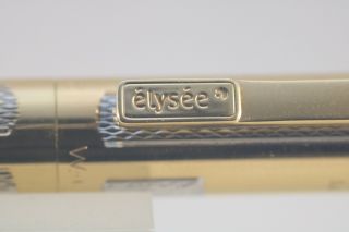 Vintage Elysee No.  90 Barleycorn Gold & Silver Plate Rollerball & Pencil,  Cased 4