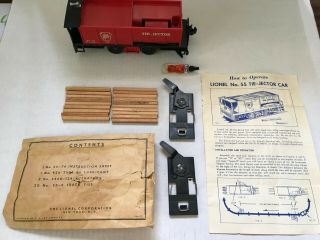 Vintage Lionel Train No.  55 Tie - Jector Car Box Insert Envelope 1958