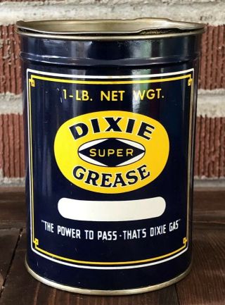 Vtg Rare Dixie 1 Grease Oil Can National Dixie Co.