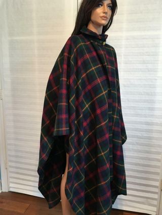 Nwot Rare Auth.  Ralph Lauren Purple Label Tartan Motive Cape Coat Sz One Size